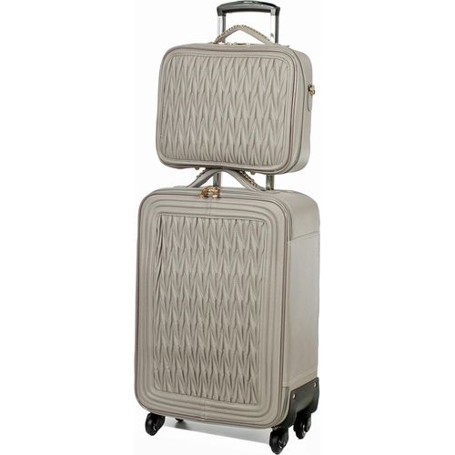 Damen Business Kosmetik und Reisekoffer 2er Set Licht Grau Bowatex