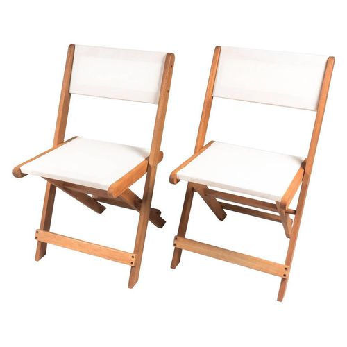 Klappstuhl aus Tropenholz 2er-Set 