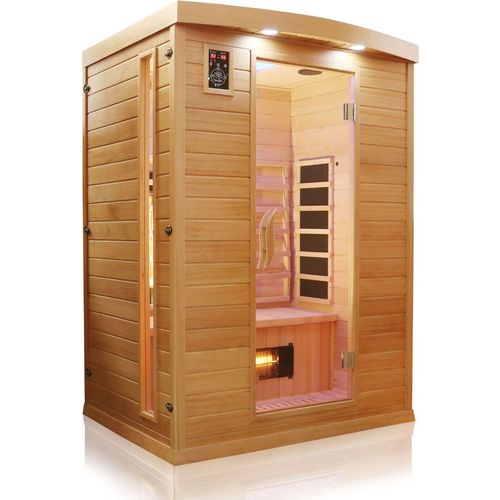Dewello Infrarotkabine Infrarotsauna PIERSON 135cm x 105cm inkl. Vollspektrumstrahler, Bodenstrahler