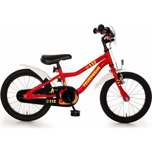 Kinderfahrrad 16 Zoll FEUERWEHR rot weiß gelb K-Rahmen
