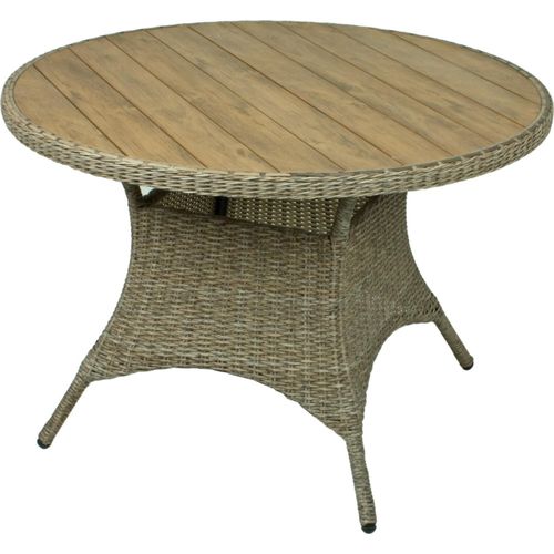 Tisch BASTIA, rund, Teak-Look