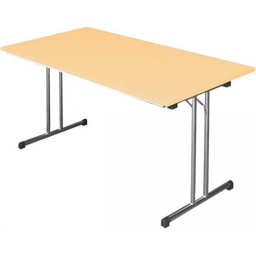 Klapptisch Besprechungstisch Schreibtisch 140x70cm Gestell Chrom/Platte Ahorn
