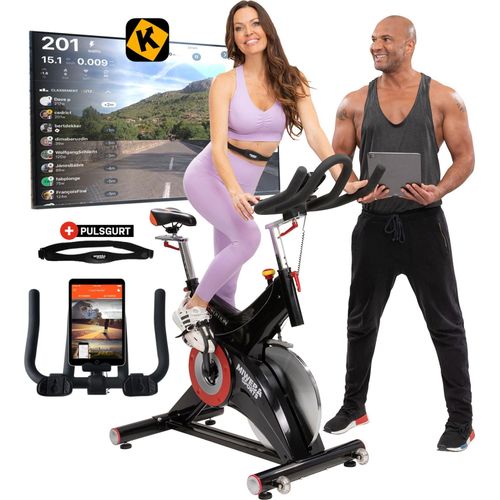 Miweba Sports Indoor Cycle Bike MS500 | 25 Kg Schwungmasse - Heimtrainer - Fahrrad - Ergometer Trainer - Fitnessbike - LCD Display - Pulsmessung - App
