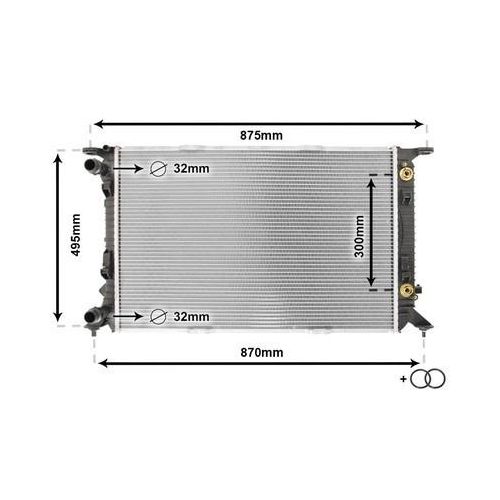 Kühler, Motorkühlung *** IR PLUS *** von VAN Wezel mit Dichtung (03002293) Wärmetauscher Kühlung Motorkühler