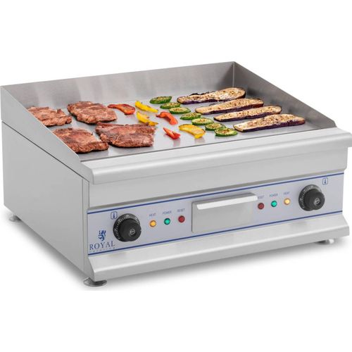 Royal Catering Doppel Elektro Grillplatte - 60 cm - glatt - 2 x 3.200 W