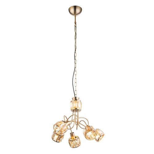 Hängeleuchte Mero 5-flg. 1 Spot mit inkl. LED Goldfarben, Antik, Amber