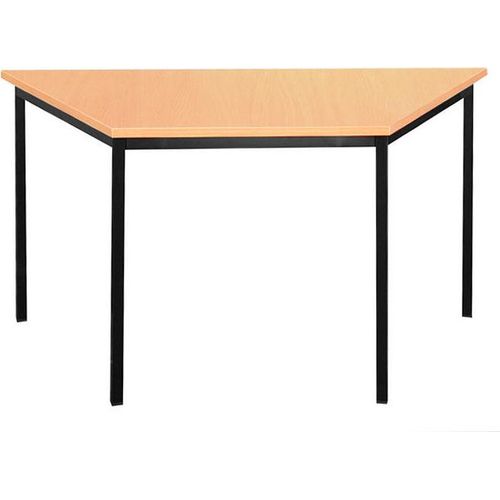 Trapeztisch, 750 x 1200 x 600 mm, tiefschwarz/buche