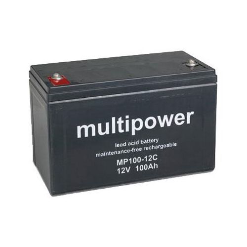 Multipower Blei-Akku MP100-12C Pb 12V / 100Ah Zyklenfest, M6 Innengewinde