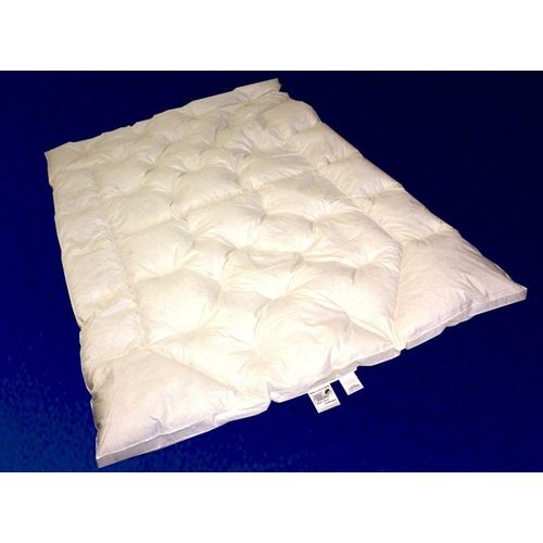 Premium Ganzjahres Daunendecke Körperformbett mit Außensteg 155x200 100% Daunen