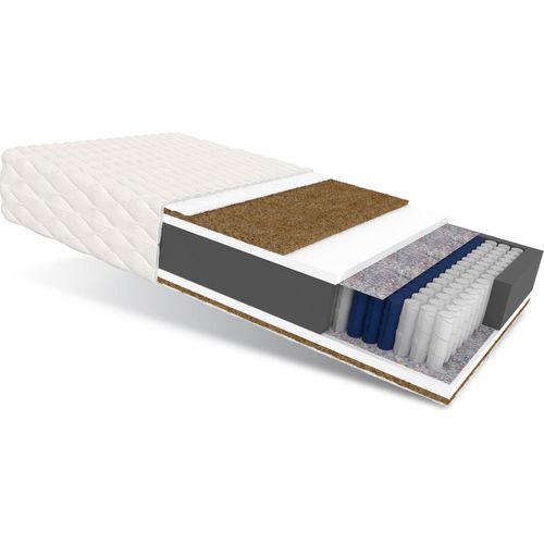 Matratze 160x200 cm MERANO Höhe ca. 19 cm Kokos Premium Taschenfederkern 7 ZONEN