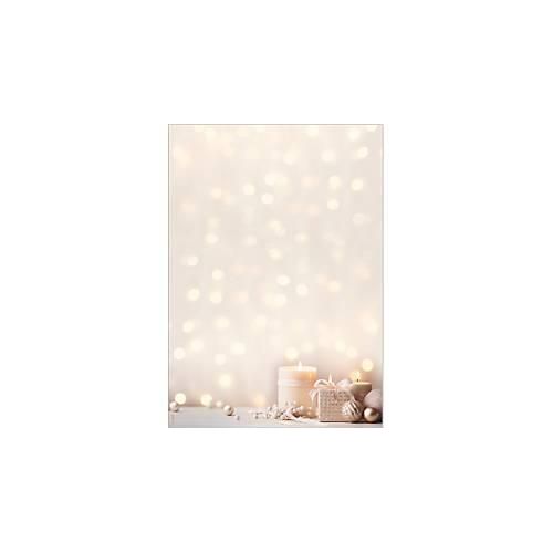 Motivpapier Sigel Golden Glow, A4, Kerzen-Motiv, für Drucker/Kopierer geeignet, FSC®-Papier, beige-chamois-creme-gold, 100 Blatt
