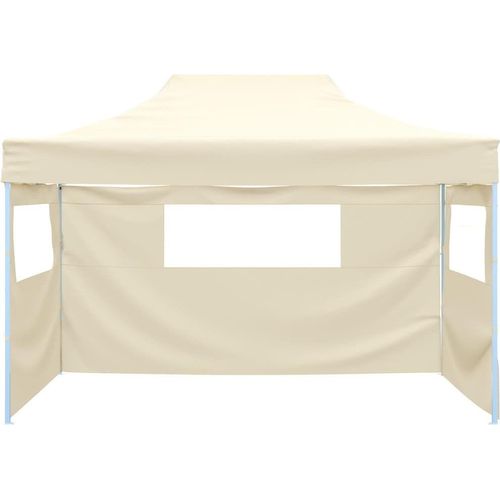 vidaXL Faltzelt mit 3 Seitenteilen 3x4,5 m Creme