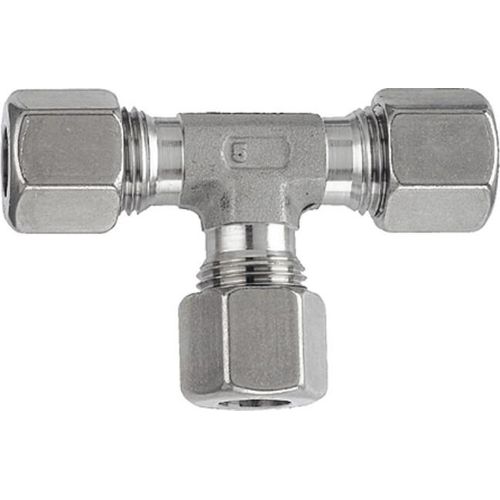 Riegler T-Verschraubung, Rohr-Außen-Ø 18 mm, Edelstahl 1.4571, 315 bar