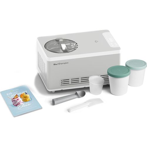SPRINGLANE Eismaschine & Joghurtbereiter Elisa 2,0 L mit selbstkühlendem Kompressor 220 W inkl. Aufbewahrungsbehälter 2er-Set, Eiscrememaschine mit Kühl- und Heizfunktion inkl. Rezeptheft