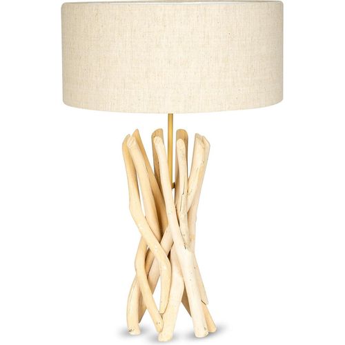 Lampe Tischlampe 62cm Holz Holzlampe Unikat Braun Treibholz Leuchte Deko