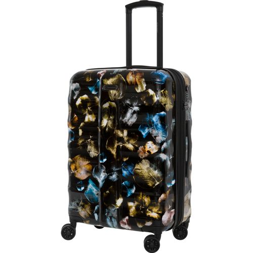 Trolley Cavalet Koffer Reisegepäck Print Schwarz Blume Bunt 66cm medium Bowatex