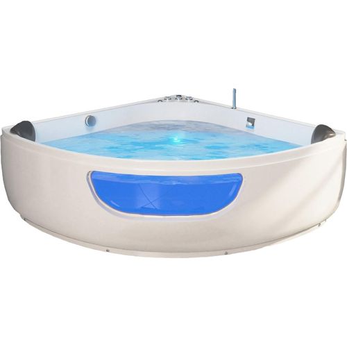 TroniTechnik® Whirlpool Badewanne Eckwhirlpool PAROS 150cm x 150cm, vormontiert, Acrylwanne 2 Pers., 12 Düsen, Sanitäracryl