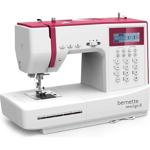 Bernette Sew&GO8 Computer-Nähmaschine mit 197 Nähprogramme, Freiarm, Multifunktionsdisplay, Nähen, Patchen, Quilten