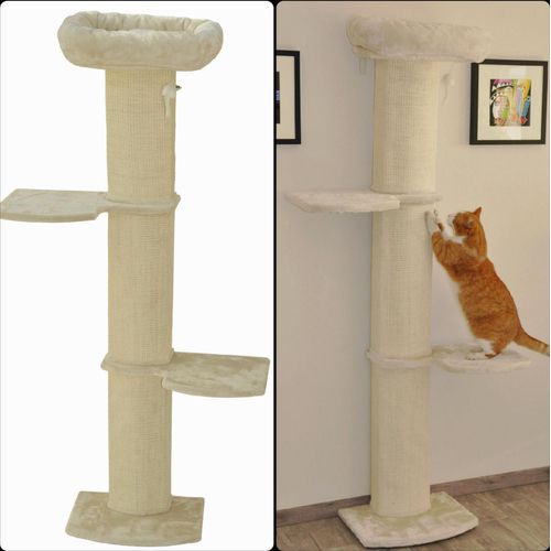 Wand Kratzbaum Stella beige 45 x 39 x 186 cm
