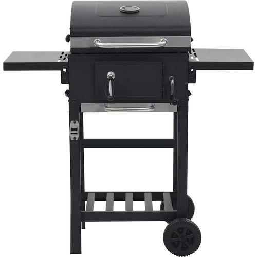 vidaXL Holzkohlegrill mit Unterer Ablage Schwarz