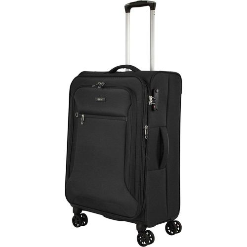 Koffer 78 cm groß Leicht Weicher Stoff Rollen Trolley Schwarz 120 Liter Bowatex