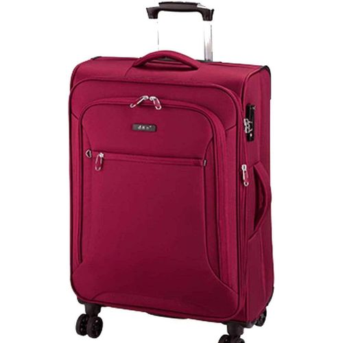 Koffer 78 cm groß Leicht Weicher Stoff Rollen Trolley Rot 120 Liter Bowatex