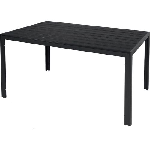 Gartentisch Tischplatte Non-Wood Aluminium anthrazit-schwarz 150x90cm