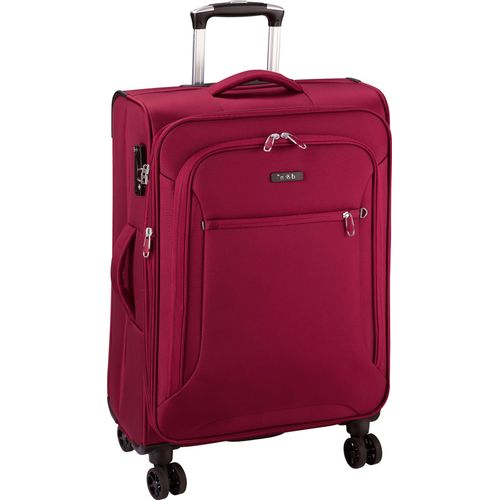 Mittelgroßer Trolley Stoffkoffer Reisegepäck 68 cm 2,9kg Leicht Rot Bowatex