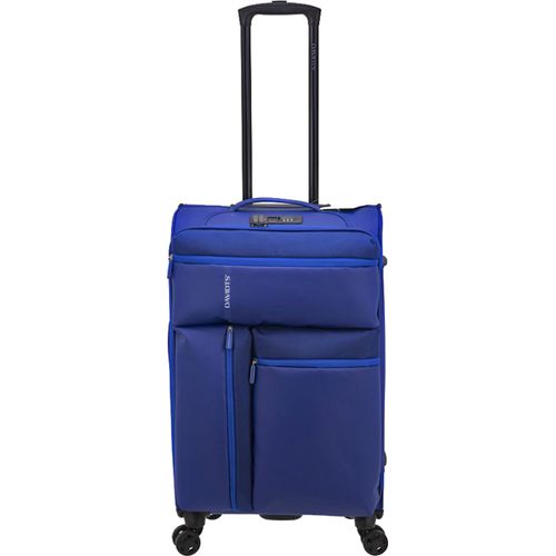 Mittelgroßer Koffer, leichter Trolley 60 Liter blau, Reisegepäck Stoffkoffer Davidts bei Bowatex.