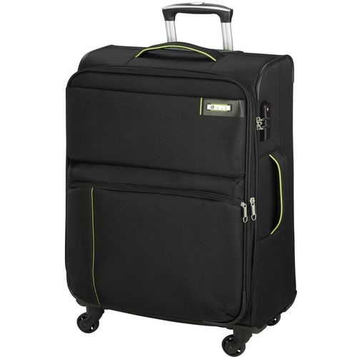 Leichter 3,2 kg Trolley Groß Reisegepäck Stoffkoffer 77 cm Schwarz Bowatex