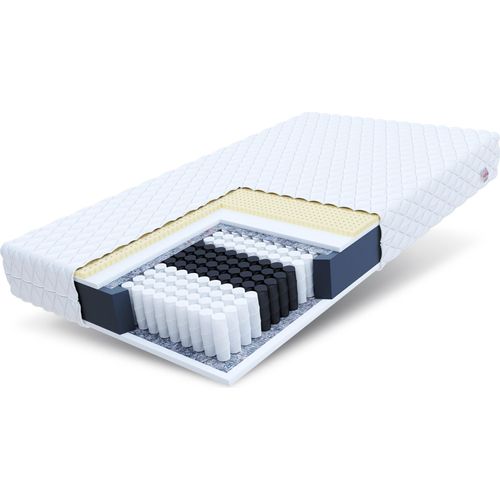 Matratze 100x200 cm RIMINI Höhe ca. 18 cm H3 Latex Multipocket Taschenfederkern 7 ZONEN