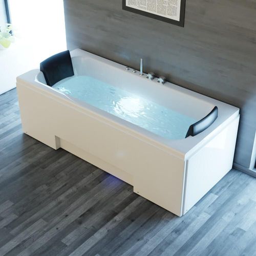 TroniTechnik® Whirlpool Badewanne IOS 170cm x 75cm inkl. Spülfunktion, Hydromassage und Farblichtherapie, Sanitäracryl