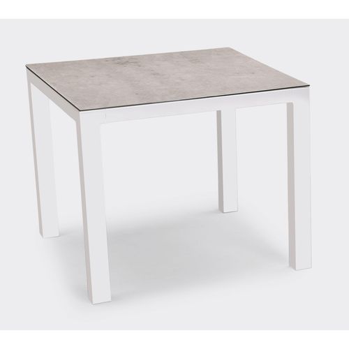Tisch Houston 90x90cm weiss/silber