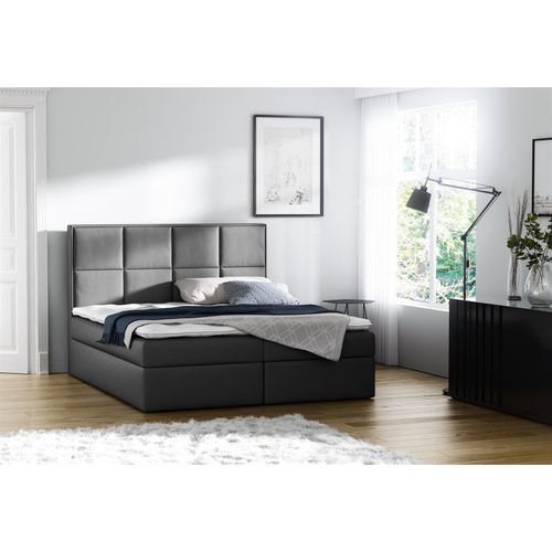Boxspringbett Bett MEDIANO Kunst.. Anthrazit 120x200cm inkl.Bettkasten