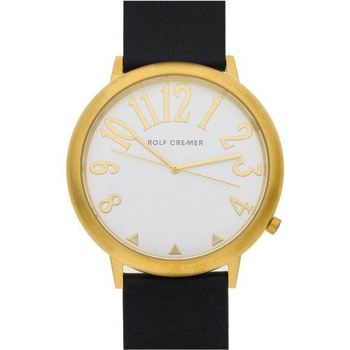Rolf Cremer Uhr Jumbo II 491949 Lederband, Edelstahl, schwarz, gold