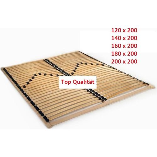 Lattenrost 160 x 200 Rahmen 56 Leisten Massiv Bettauflage Einstellen der Härte … (160 x 200 cm)