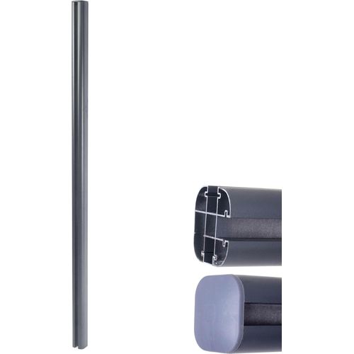 Alu-Pfosten Savoie-WPC-Zaun, Pfeiler Pfahl, Stecksystem 240cm, grau