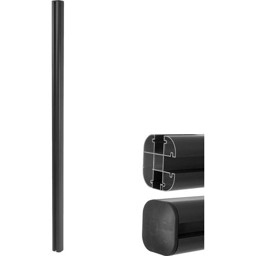 Alu-Pfosten Sarthe-WPC-Zaun, Pfeiler Pfahl, Stecksystem 240cm, anthrazit