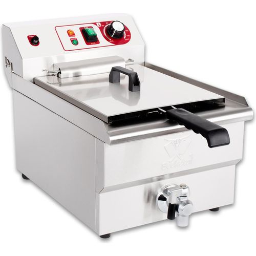Beeketal Gastronomie Friteuse Fritteuse 230V, Fritteuse BTF/BWF:BWF-131P - 13 L mit Ablaufhahn