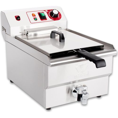 Beeketal Gastronomie Friteuse Fritteuse 230V, Fritteuse BTF/BWF:BWF-161P - 16 L mit Ablaufhahn