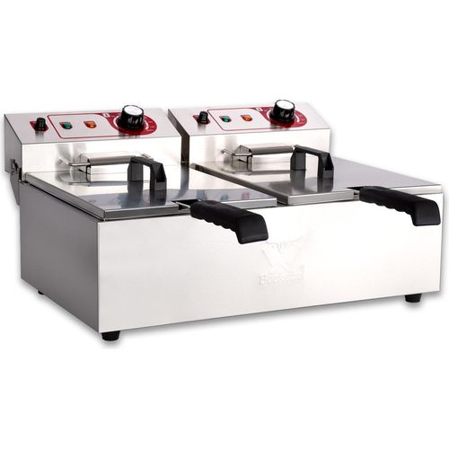 Beeketal Gastronomie Friteuse Fritteuse 230V, Fritteuse BTF/BWF:BTF20a - 9 + 9 L ohne Ablaufhahn