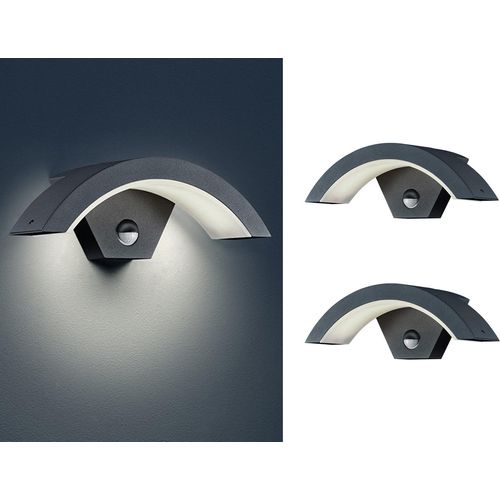 LED Außenwandlampe mit Bewegungsmelder Anthrazit 2 Außenleuchten Hausbeleuchtung