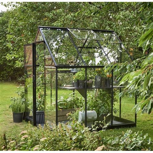 Gewächshaus Halls Qube 66 3,9m² schwarz 3mm Sicherheitsglas