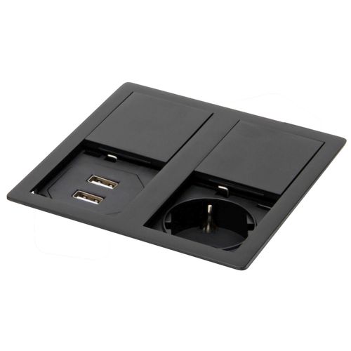 Küchensteckdose VersaHIT, 2x USB A, Einbausteckdose Küche IP54