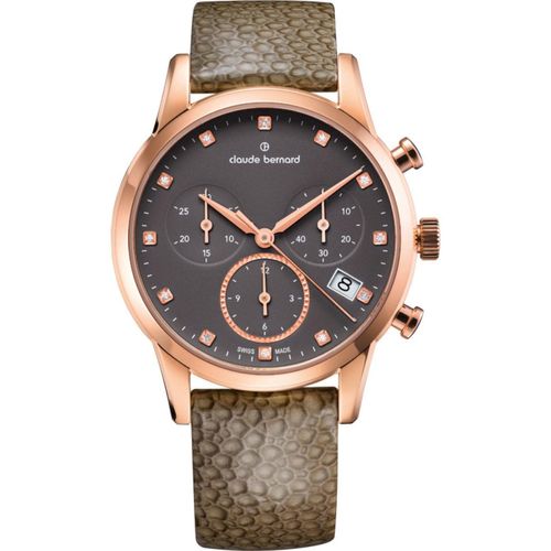 Claude Bernard 10231-37R-TAPR1 Damenuhr Classic Chronograph 35mm 5ATM