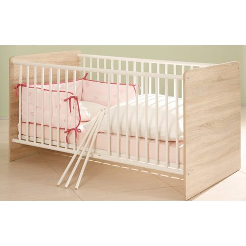 Babybett Kinderbett Sprossenbett Eiche sonoma weiss - (3446)