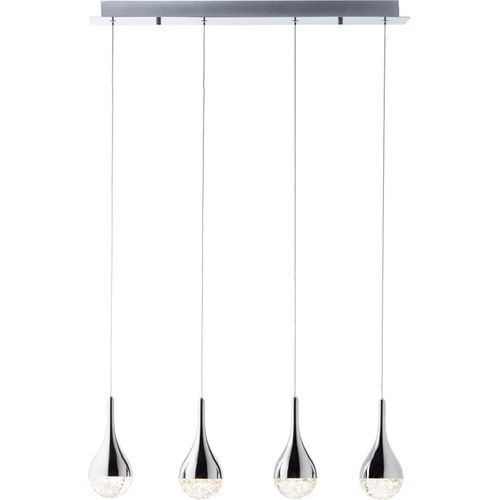 BRILLIANT Pendelleuchte Frizzante | elegante Hängeleuchte | 4-flammig | Metall/Glas | chrom | höhenverstellbar | dimmbar | 20 W