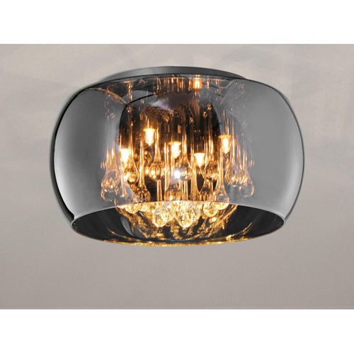 LED Deckenleuchte Lampenschirm Rauchglas Kristall Lampe, Wohnzimmer Schlafzimmer