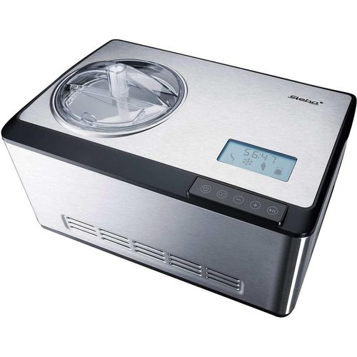 Eismaschine mit vollautomatischem und selbstkühlendem Kompressor, Inkl. Joghurt-Funktion, 3 Programme, 2,0 l Volumen, LCD-Display, Edelstahlgehäuse