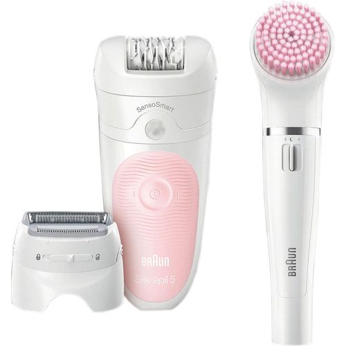 Braun Silk-épil 5 Wet&Dry 81683690 Epilierer Weiß, Pink 28 Pinzette